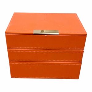 Wolf Stackables Jewelry Box, Trays Storage Organizer, Orange Blue, Ring Earrings